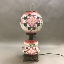 Load image into Gallery viewer, Antique 3-Way Double Globe Gone With The Wind Hurricane Parlor Floral Lamp (23&quot;)
