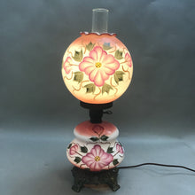 Load image into Gallery viewer, Antique 3-Way Double Globe Gone With The Wind Hurricane Parlor Floral Lamp (23&quot;)
