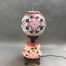 Load image into Gallery viewer, Antique 3-Way Double Globe Gone With The Wind Hurricane Parlor Floral Lamp (23&quot;)
