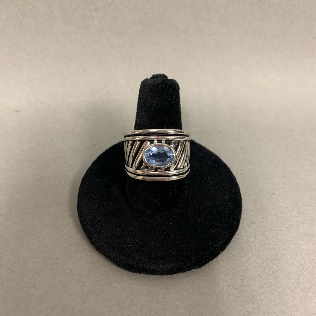 Sterling Blue Topaz Ring sz 6