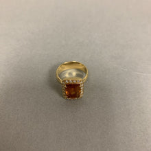 Load image into Gallery viewer, 18K Gold Citrine Diamond Ring sz 7 (8.4g)
