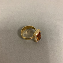 Load image into Gallery viewer, 18K Gold Citrine Diamond Ring sz 7 (8.4g)
