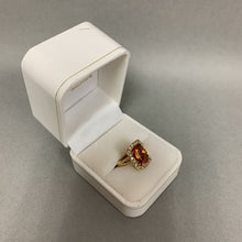 Load image into Gallery viewer, 18K Gold Citrine Diamond Ring sz 7 (8.4g)
