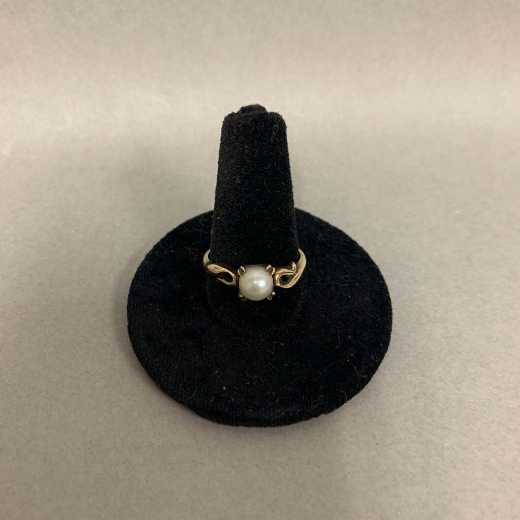 Vintage 10K Gold Pearl Ring sz 8 (2.3g)