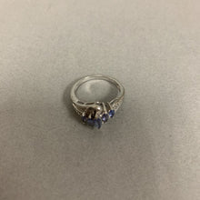 Load image into Gallery viewer, 10K White Gold Tanzanite Diamond Ring sz 7 (3.3g)
