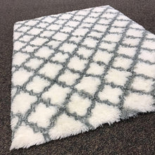 Load image into Gallery viewer, White &amp; Gray Geometric Area Rug (~46x66)
