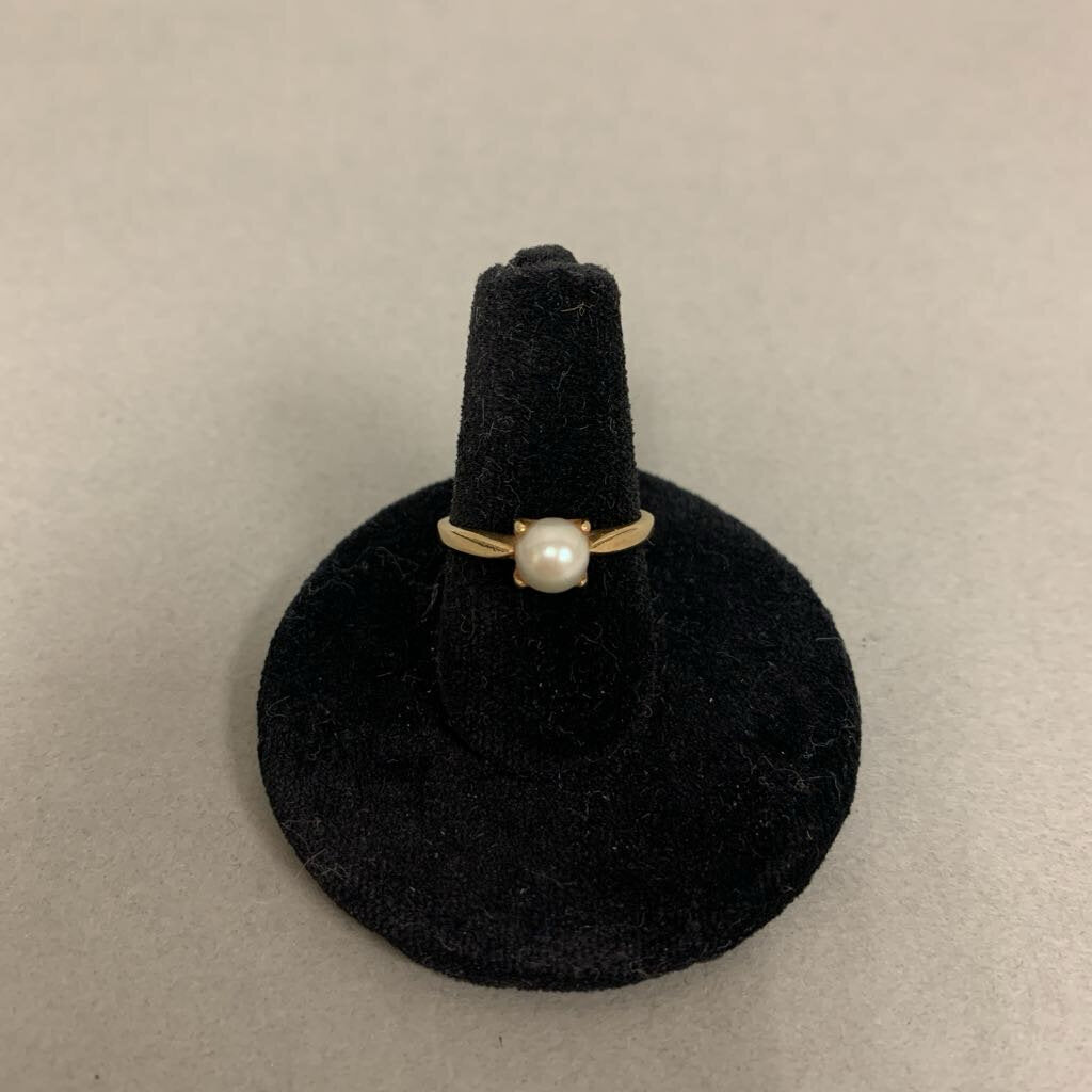 14K Gold Pearl Ring sz 5 (2.2g)