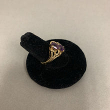 Load image into Gallery viewer, 14K Gold Amethyst Diamond Ring sz 5.5 (3.4g)
