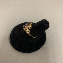 Load image into Gallery viewer, 14K Gold Amethyst Diamond Ring sz 5.5 (3.4g)
