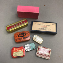 Load image into Gallery viewer, Collection of Vinage First-Aid Tins &amp; Boxes
