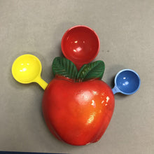 Load image into Gallery viewer, Vintage Chalk Measure Spoon Holder Apple (5&quot;)
