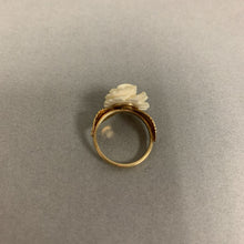 Load image into Gallery viewer, 14K Gold Carved Bone Rose Ring sz 5 (3.3g)
