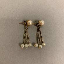 Load image into Gallery viewer, 14K Gold Pearl Tassel Drop Earrings (1.6g)
