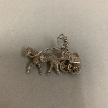 Load image into Gallery viewer, Sterling Marcasite Horse &amp; Buggy Brooch Pin (1.5&quot;)
