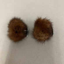 Load image into Gallery viewer, Vintage Brown Mink Fur Cufflinks (1&quot;)
