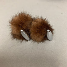 Load image into Gallery viewer, Vintage Brown Mink Fur Cufflinks (1&quot;)
