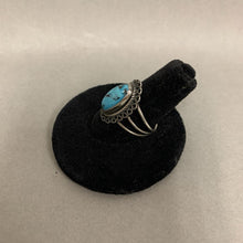 Load image into Gallery viewer, Vintage Beau Sterling Turquoise Adjustable Ring
