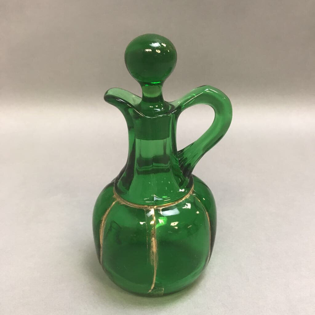 Vintage Uranium Glass Cruet deals with Stopper