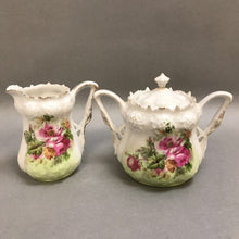 Load image into Gallery viewer, White / Rose Cream Pitcher &amp; Sugar Bowl (~5&quot;)
