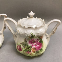 Load image into Gallery viewer, White / Rose Cream Pitcher &amp; Sugar Bowl (~5&quot;)
