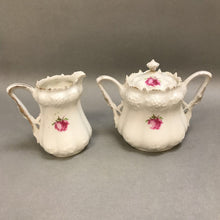 Load image into Gallery viewer, White / Rose Cream Pitcher &amp; Sugar Bowl (~5&quot;)
