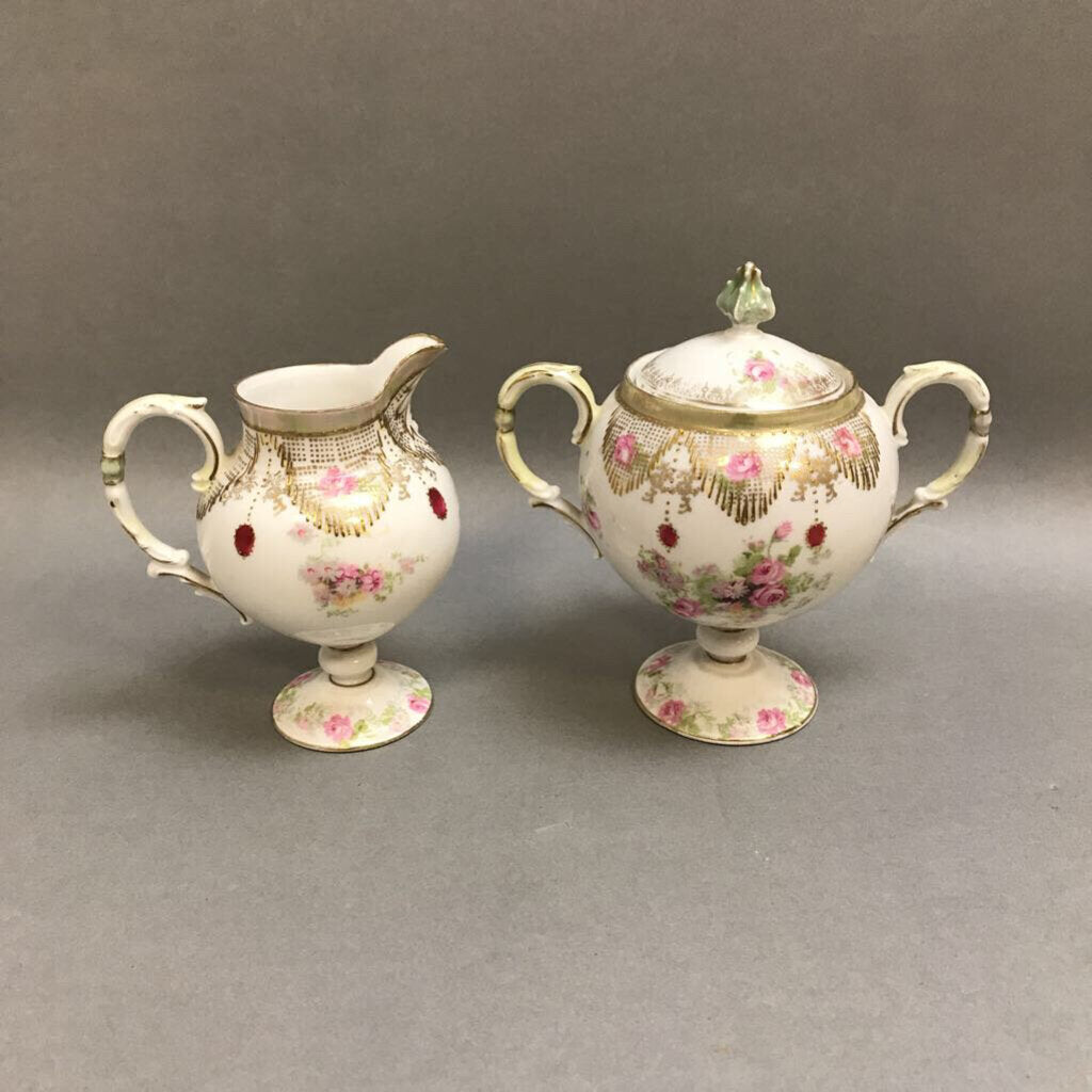 R&S Prussia Cream Pitcher & Sugar Bowl Set (6