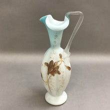 Load image into Gallery viewer, Vintage Satin Glass Hand Painted Pitcher Vase (10&quot;)
