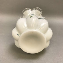 Load image into Gallery viewer, Vintage Fenton Milk Glass Melon Ruffle Edge Vase Hand Painted (6&quot;)
