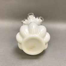 Load image into Gallery viewer, Vintage Fenton Milk Glass Melon Ruffle Edge Vase Hand Painted (6&quot;)
