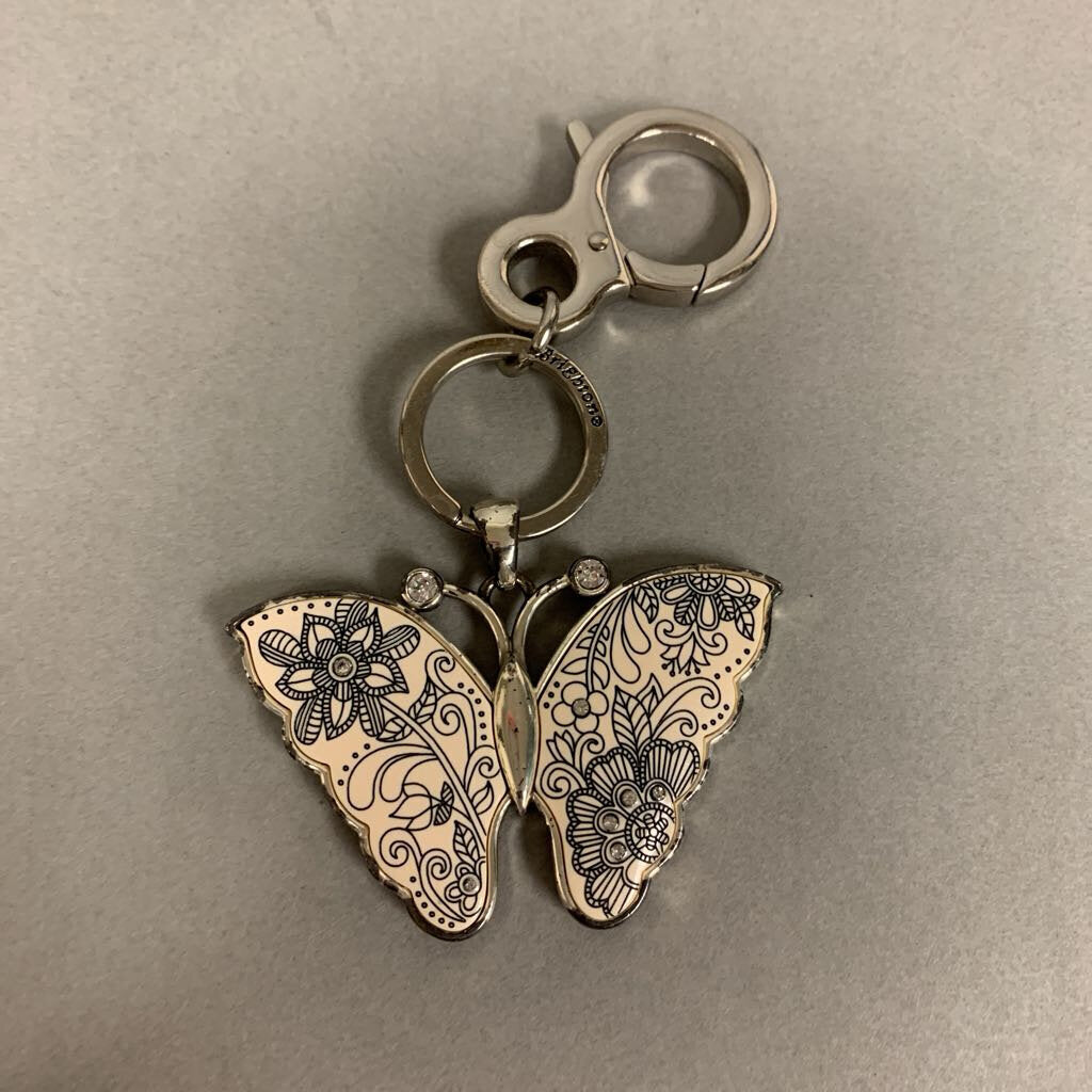 Brighton Petalwings Silvertone Enamel Butterfly Keychain Purse Fob