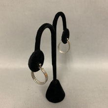 Load image into Gallery viewer, Italian Tri-Color Sterlling Yellow &amp; Rose Gold Hoop Earrings (1&quot;)
