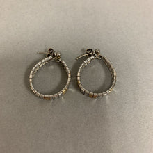 Load image into Gallery viewer, Italian Tri-Color Sterlling Yellow &amp; Rose Gold Hoop Earrings (1&quot;)
