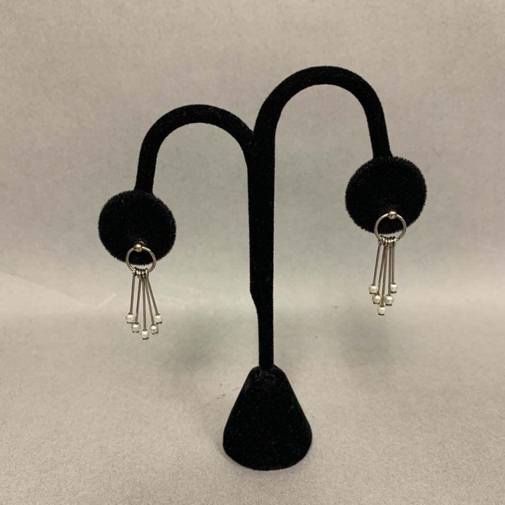 Sterling Pearl Fringe Earrings (1.25