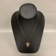 Load image into Gallery viewer, Vintage Sarah Cov White Gold Filled Filigree Heart Necklace (17&quot;)
