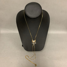 Load image into Gallery viewer, Pewter Goldtone Saddle Adjustable Lariat Necklace (32&quot;)
