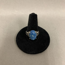 Load image into Gallery viewer, Silver Plated Blue Stone Ring sz 8
