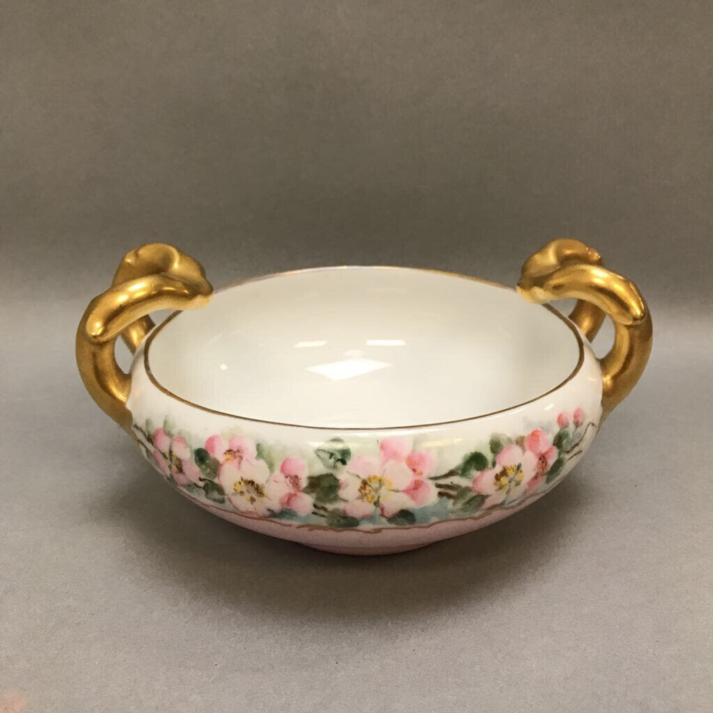 Pink & White Floral Pattern Porcelain Bowl (3x7x5.5)