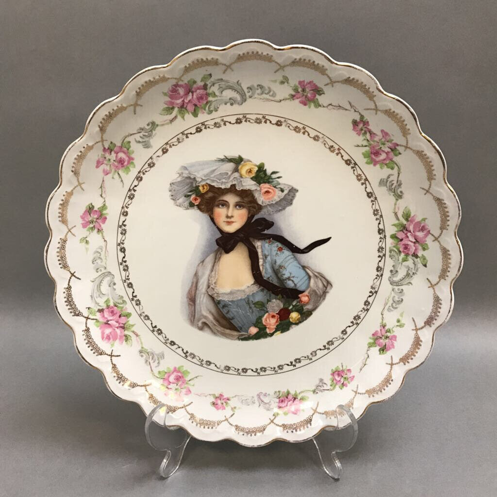 Empire China Plate - Lady with Flowers & Lace Hat (10.5