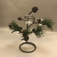 Load image into Gallery viewer, Cast Metal Pinecone 3 Tealight candle Tree (12&quot;)
