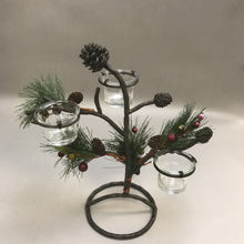 Load image into Gallery viewer, Cast Metal Pinecone 3 Tealight candle Tree (12&quot;)
