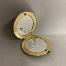 Load image into Gallery viewer, Vintage Brass Victorian Dancing Couple Scene Compact Mirror (3")
