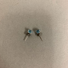 Load image into Gallery viewer, 10K White Gold Blue Topaz Stud Earrings (0.6g)
