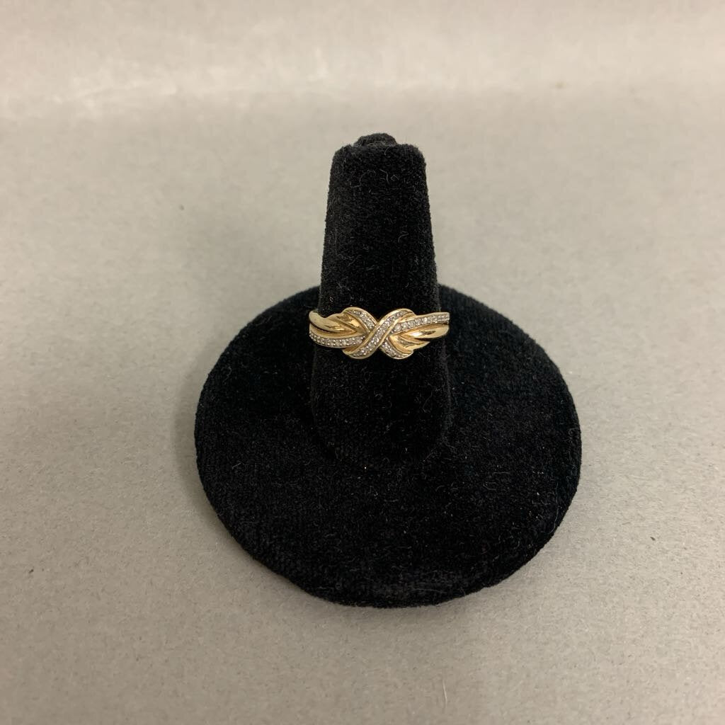 10K Gold Diamond Knot Ring sz 5.5 (1.8g)