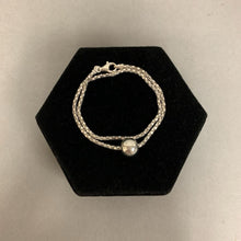 Load image into Gallery viewer, Sterling Anklet/Double Wrap Bracelet w/ Slide Ball Charm (12.5&quot;)
