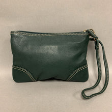 Load image into Gallery viewer, Levenger Forest Green Leather Wristlet Purse (6x8&quot;)
