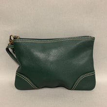 Load image into Gallery viewer, Levenger Forest Green Leather Wristlet Purse (6x8&quot;)
