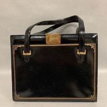 Load image into Gallery viewer, Vintage Italian Leather Gold Trim Top Handle Kelly Bag Purse As-Is (9.5x11.5x3.5&quot;)
