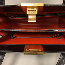 Load image into Gallery viewer, Vintage Italian Leather Gold Trim Top Handle Kelly Bag Purse As-Is (9.5x11.5x3.5&quot;)
