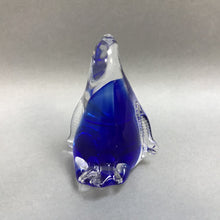 Load image into Gallery viewer, Blue, Clear, Frosted Glass Penguin Paperweight (3&quot;)
