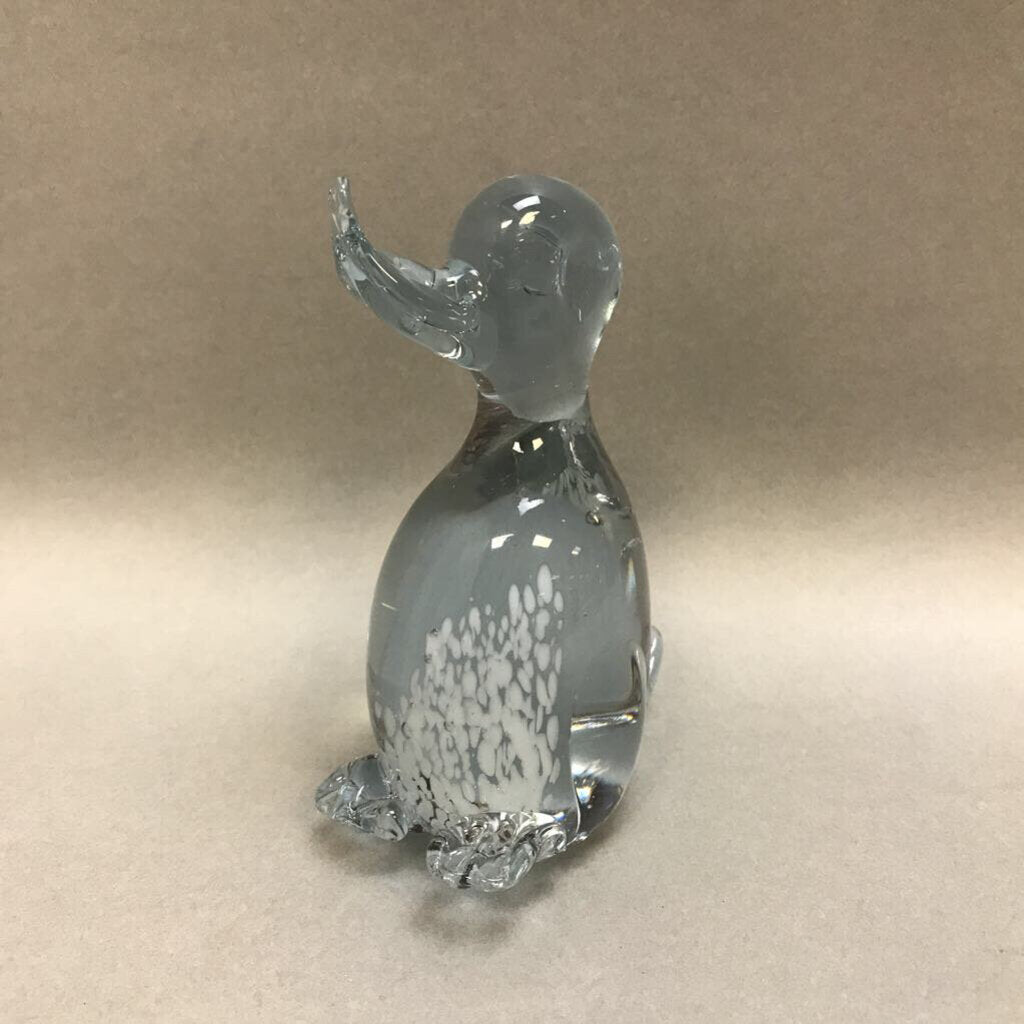 Clear Glass Duck Paperweight (5